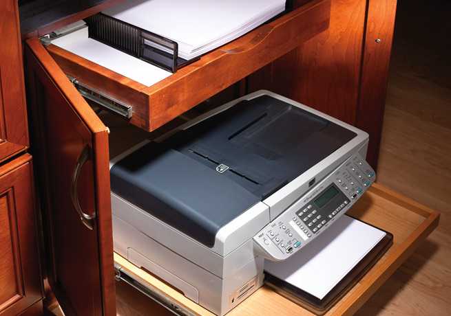 Desk Drawer Printer Cabinet Dewils Custom Cabinetry