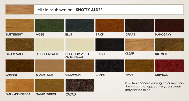 Knotty Alder Stains